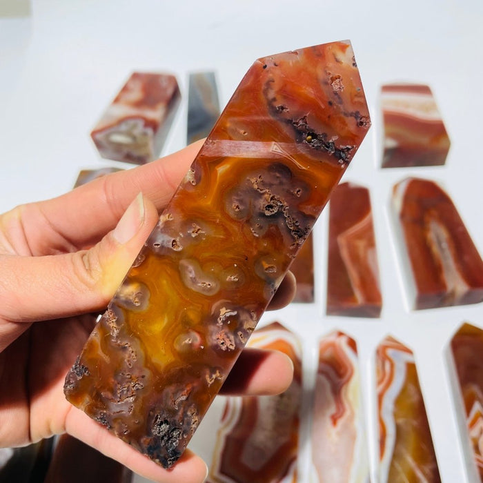18 Pieces Fat Carnelian Tower Points