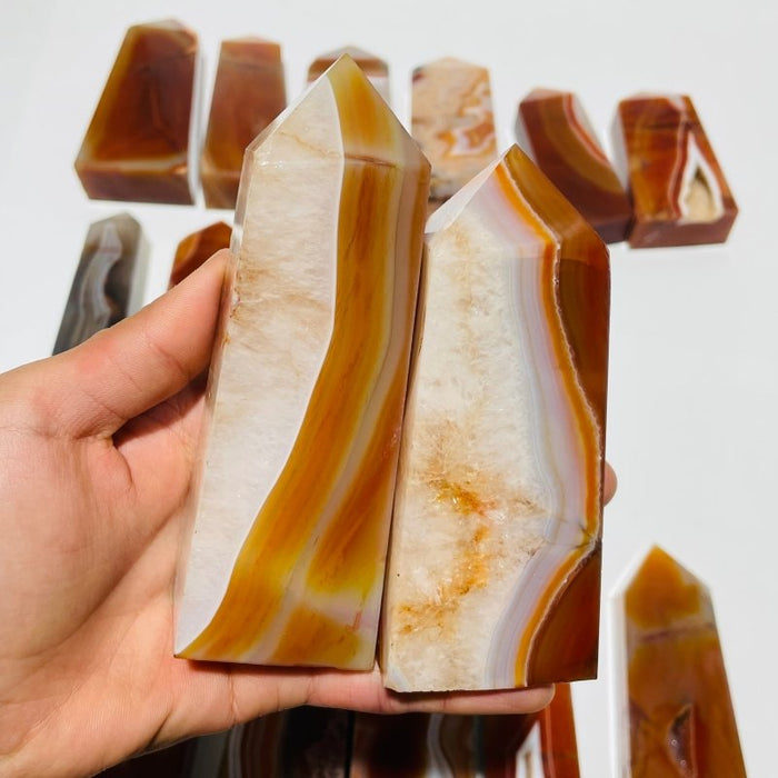 18 Pieces Natural Carnelian Four-Sided Points