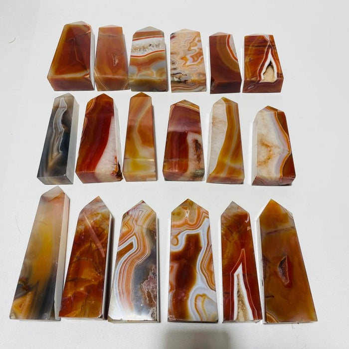 18 Pieces Natural Carnelian Four-Sided Points