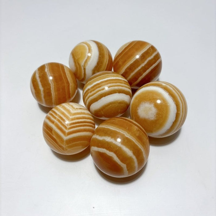 1.9-2.5inch Yellow Calcite Stripe Spheres Wholesale
