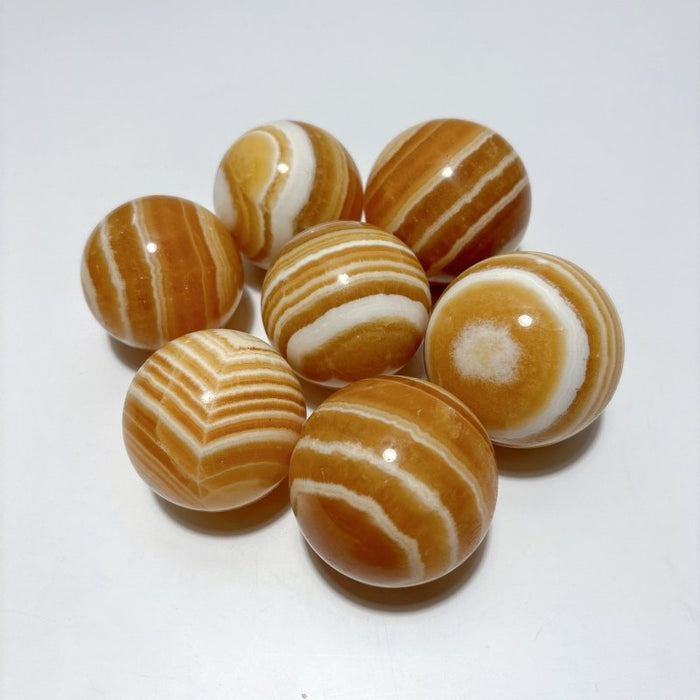 1.9-2.5inch Yellow Calcite Stripe Spheres Wholesale