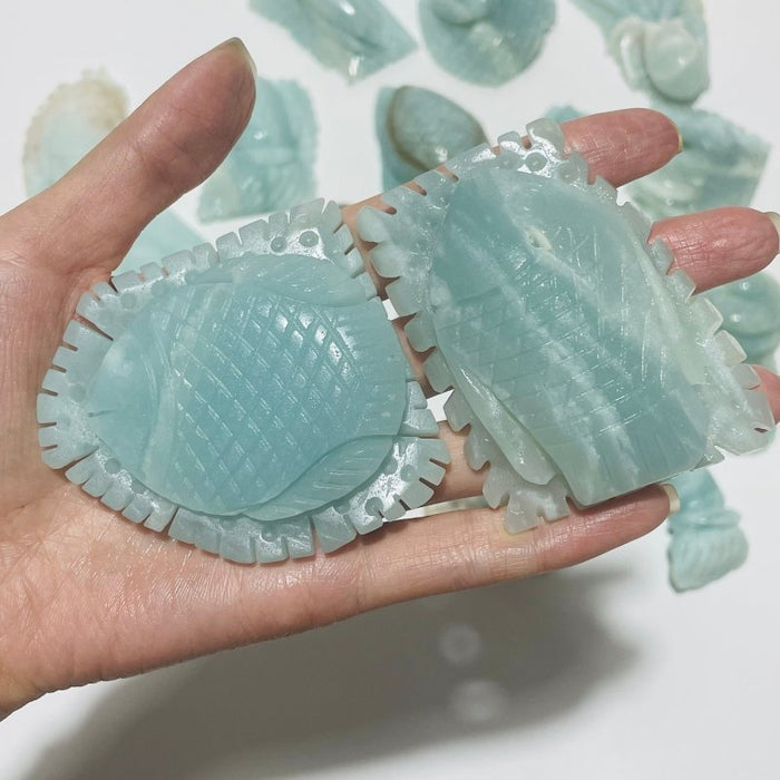 19 Pieces Caribbean Calcite Marine Animals Carving