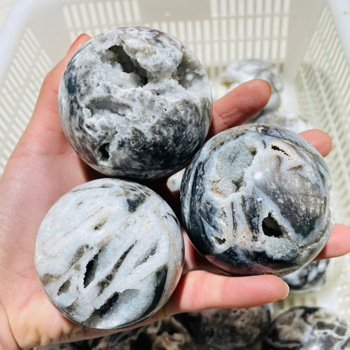 19 Pieces High Quality Sphalerite Geode Sphere Ball