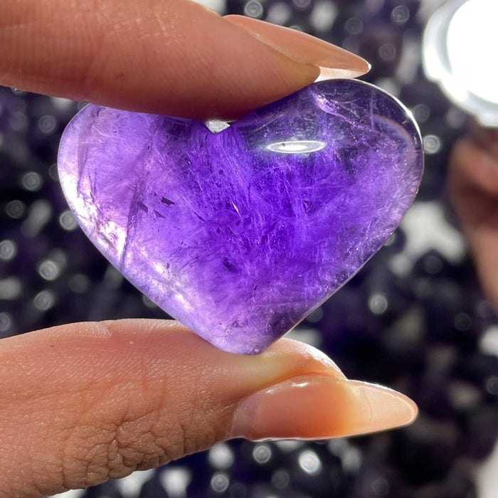 190 Pieces High Quality Deep Purple Chevron Amethyst Heart