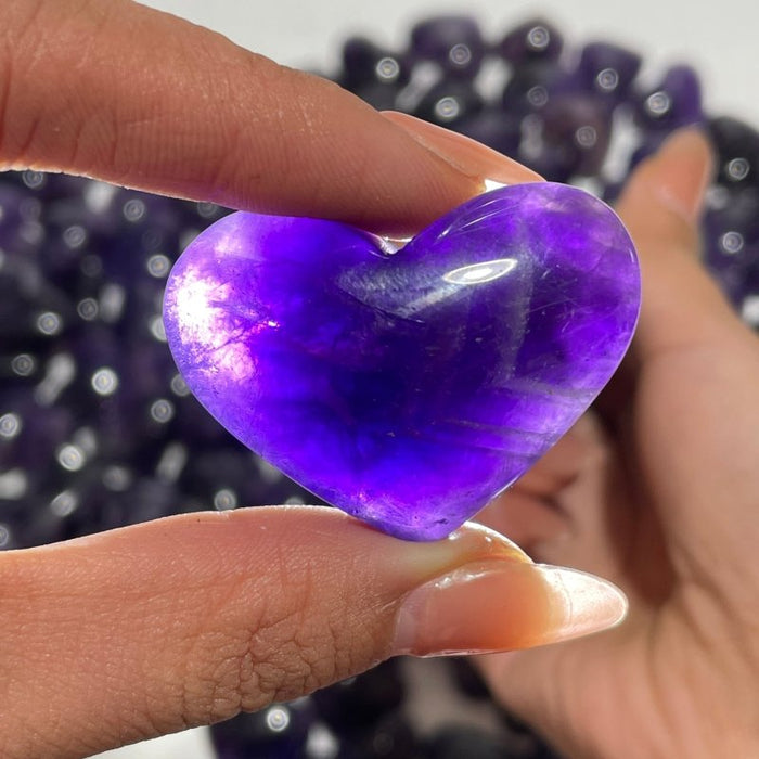 190 Pieces High Quality Deep Purple Chevron Amethyst Heart