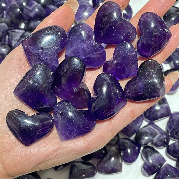 190 Pieces High Quality Deep Purple Chevron Amethyst Heart