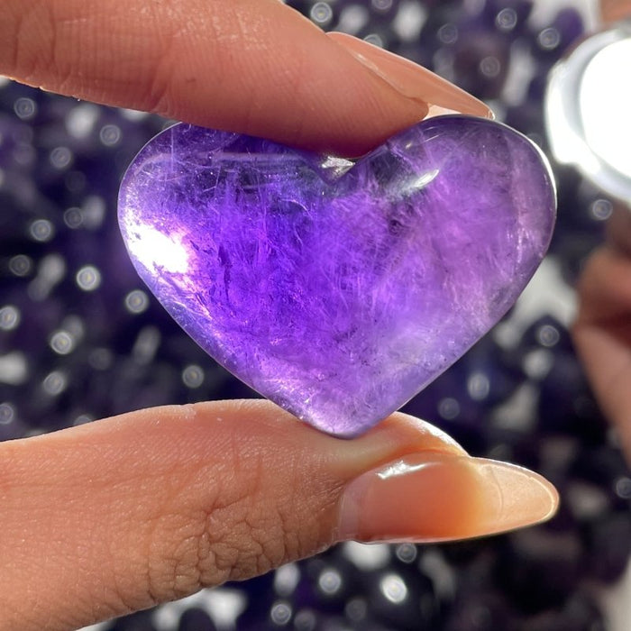 190 Pieces High Quality Deep Purple Chevron Amethyst Heart