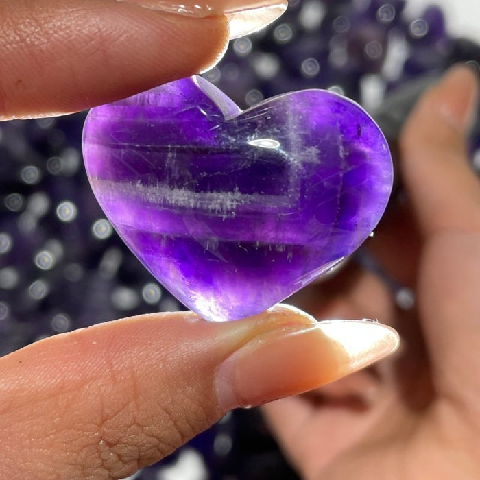 190 Pieces High Quality Deep Purple Chevron Amethyst Heart