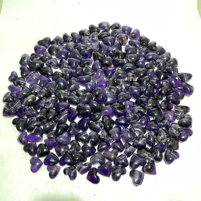 190 Pieces High Quality Deep Purple Chevron Amethyst Heart