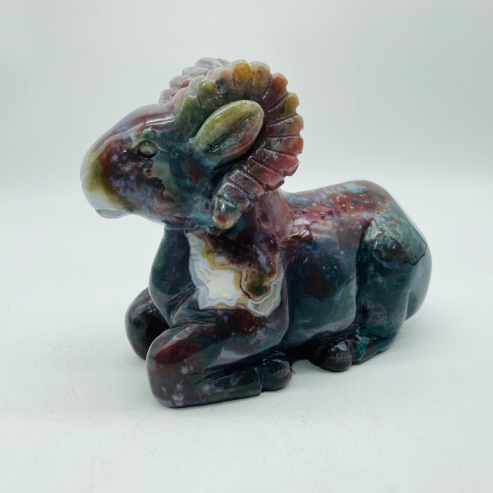 High Quality Ocean Jasper Goat Carving