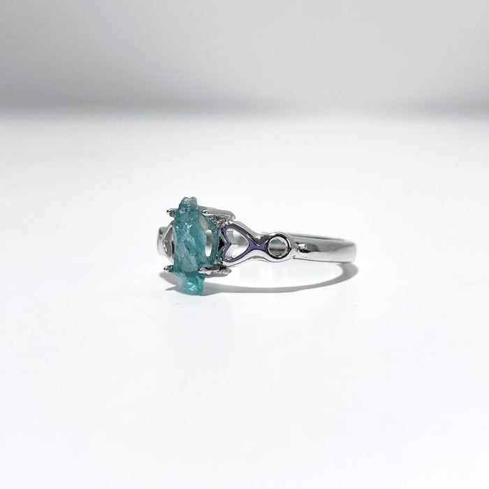 2 Color Clear Apatite Green&Blue Ring