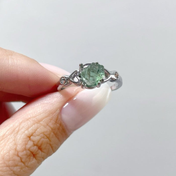 2 Color Clear Apatite Green&Blue Ring