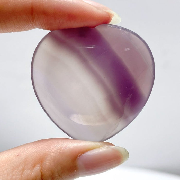 2 Colors Fluorite Worry Stone Heart Wholesale
