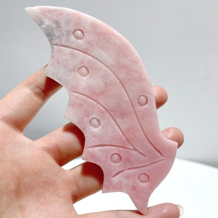 2 Pairs Pink Opal Flying Dragon Wing With Stand