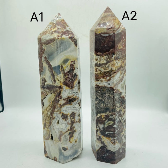 2 Piece Moroccan Agate Tower Point