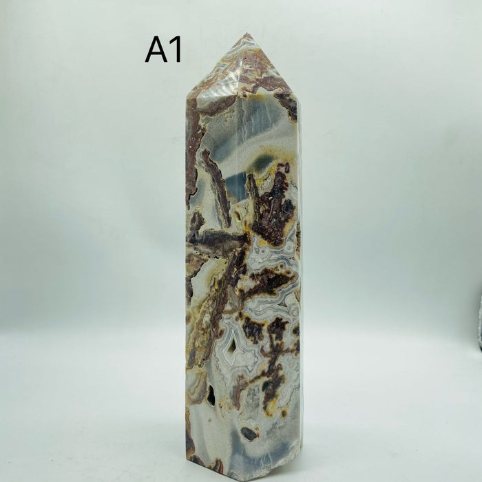 2 Piece Moroccan Agate Tower Point
