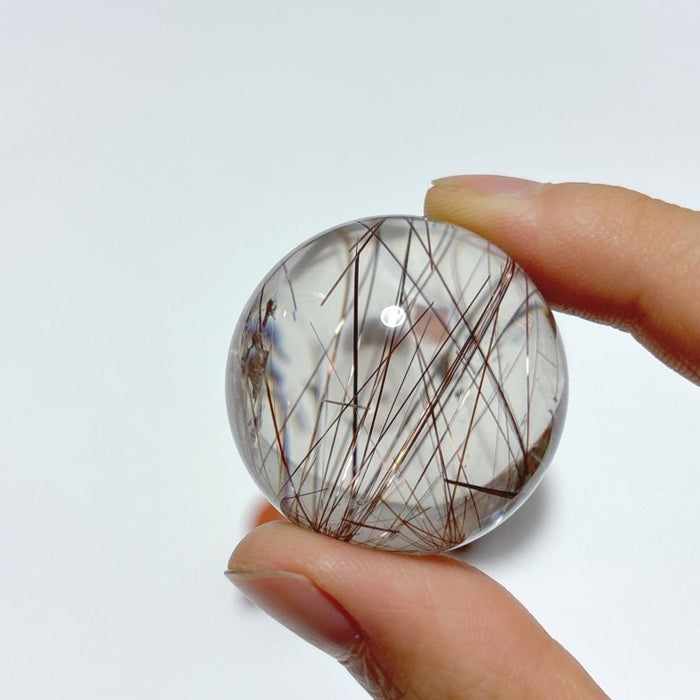 2 Pieces Beautiful Rutile Quartz Spheres