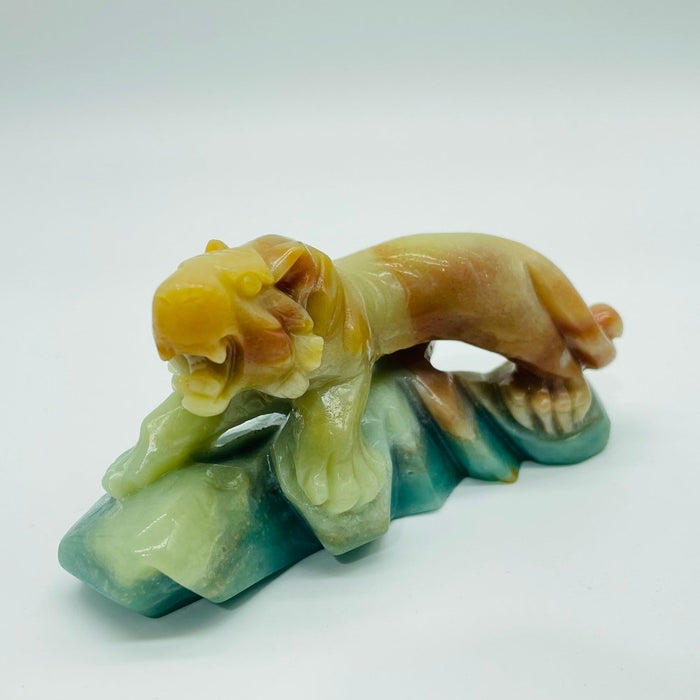 2 Pieces Caribbean Calcite Tiger Carving