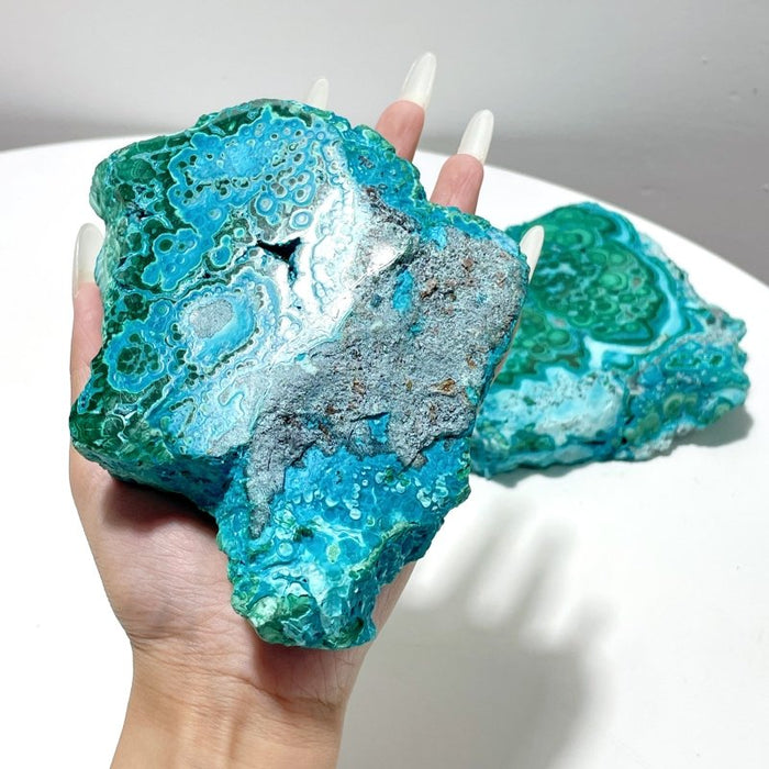 2 Pieces High Quality Beautiful Chrysocolla Mixed Malachite Slab Specimen