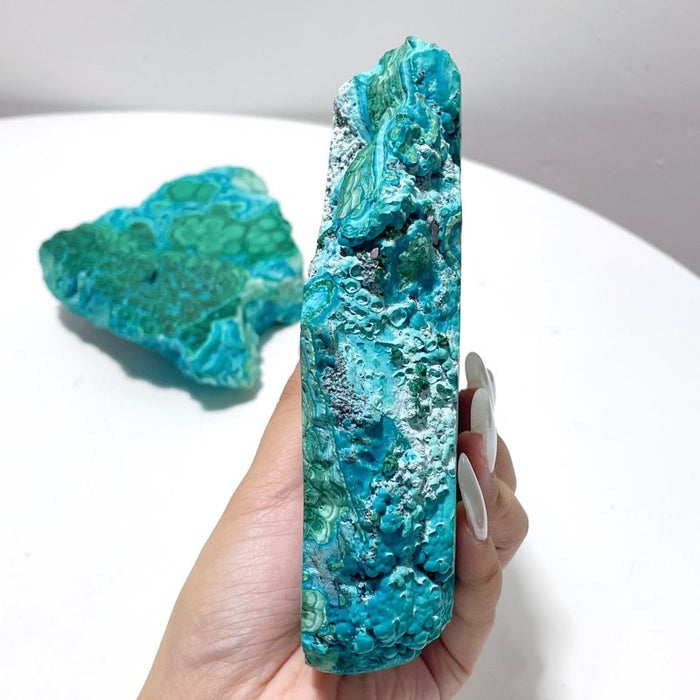 2 Pieces High Quality Beautiful Chrysocolla Mixed Malachite Slab Specimen