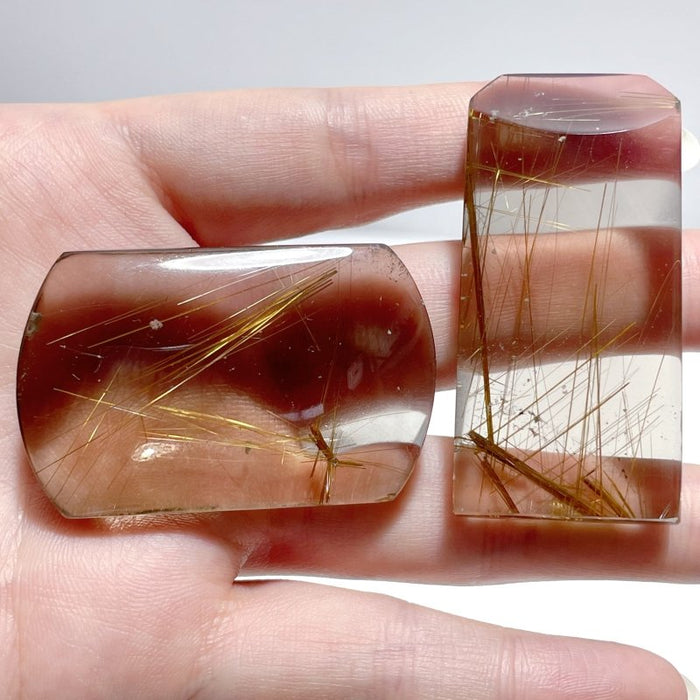2 Pieces High Quality Clear Rutile Quartz