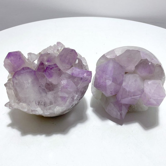 2 Pieces Large Amethyst Cluster Egg Bottom Polished
