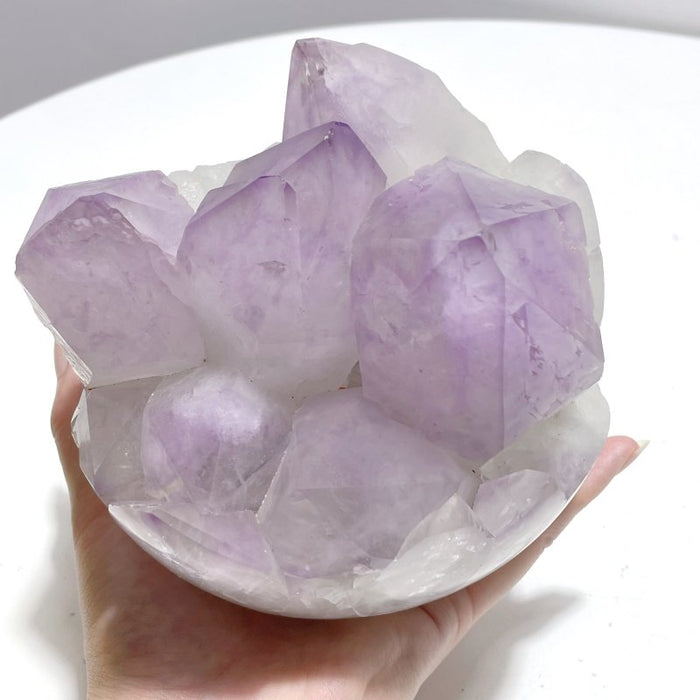 2 Pieces Large Amethyst Cluster Egg Bottom Polished