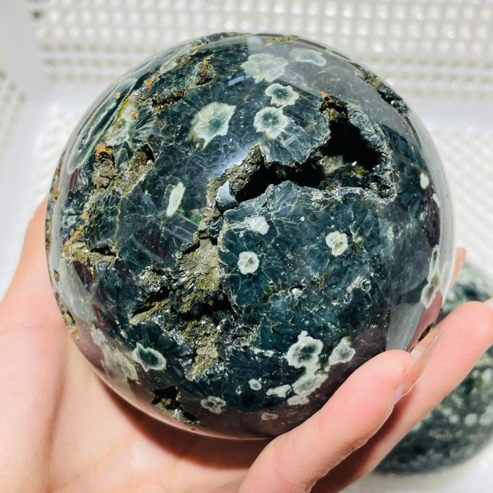 2 Pieces Large Green Sea Ocean Jasper Spheres