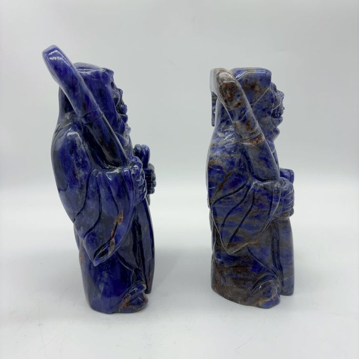 2 Pieces Large Sodalite Grim Reaper Sickle Carving