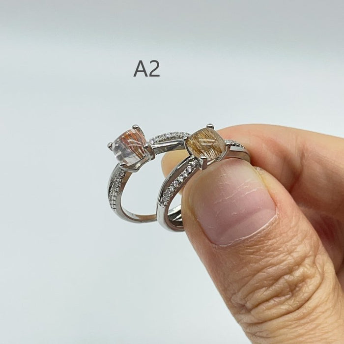 2 Style Beautiful Rutile Ring Crystal Wholesale