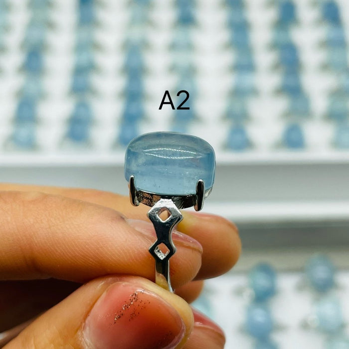 2 Types Aquamarine Ring Wholesale (Defect)