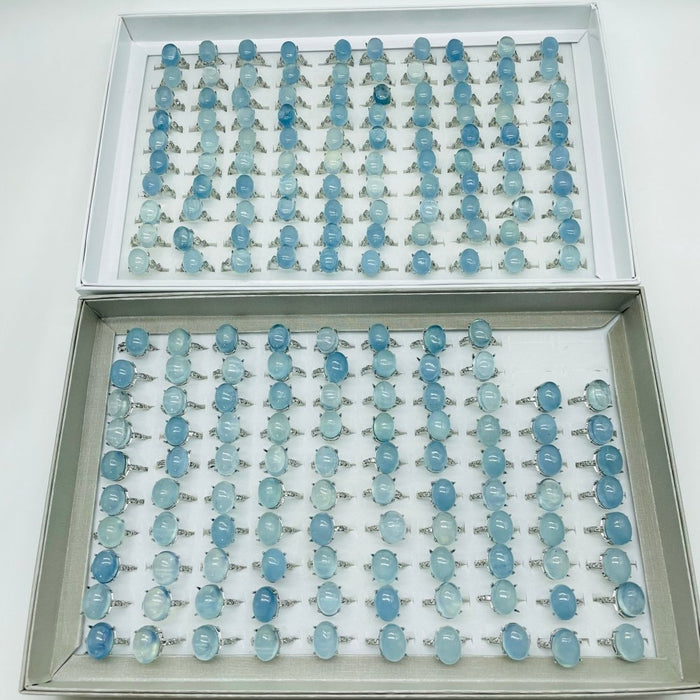 2 Types Aquamarine Ring Wholesale (Defect)
