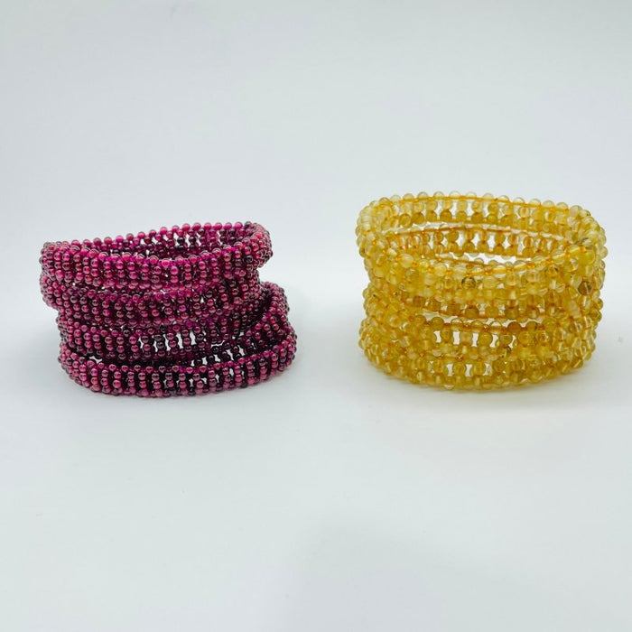 Handwoven Beads Crystal Bracelet Wholesale Rutile Purple Garnet