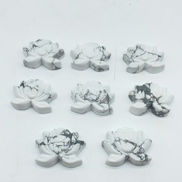 2 Types Lotus Flower Carving Wholesale Lepidolite Howlite