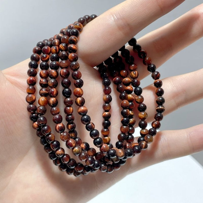 2 Types Mini Beads Bracelet Hematite Red Tiger Eye Wholesale