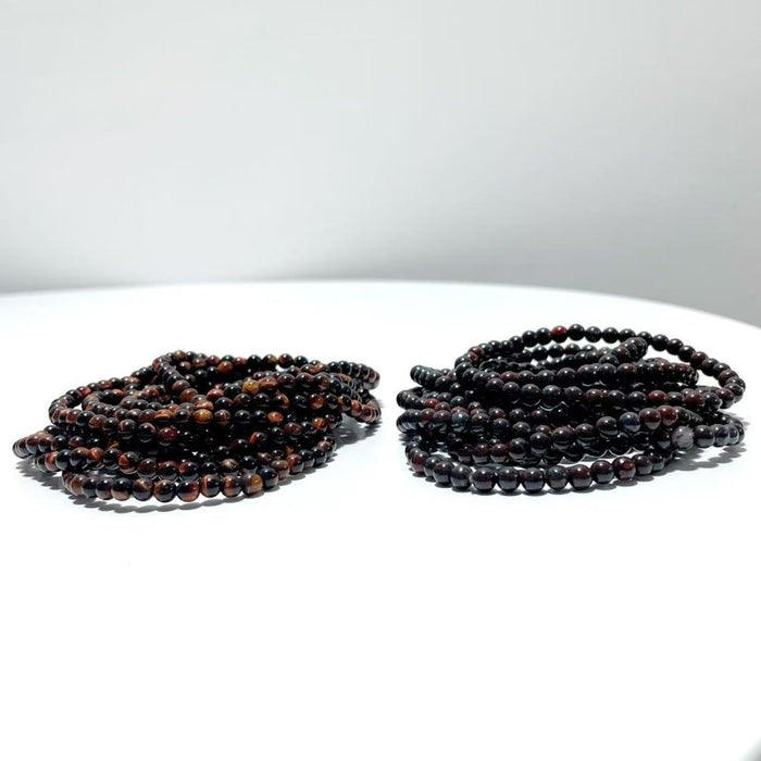 2 Types Mini Beads Bracelet Hematite Red Tiger Eye Wholesale