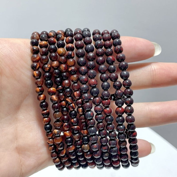 2 Types Mini Beads Bracelet Hematite Red Tiger Eye Wholesale