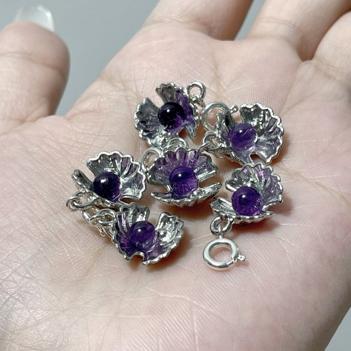 2 Types Shell Pendant Crystal Wholesale Labradorite Amethyst