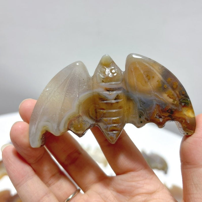 20 Pieces Agate Bat Carving Animal
