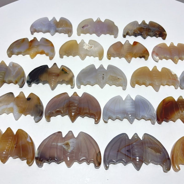 20 Pieces Agate Bat Carving Animal