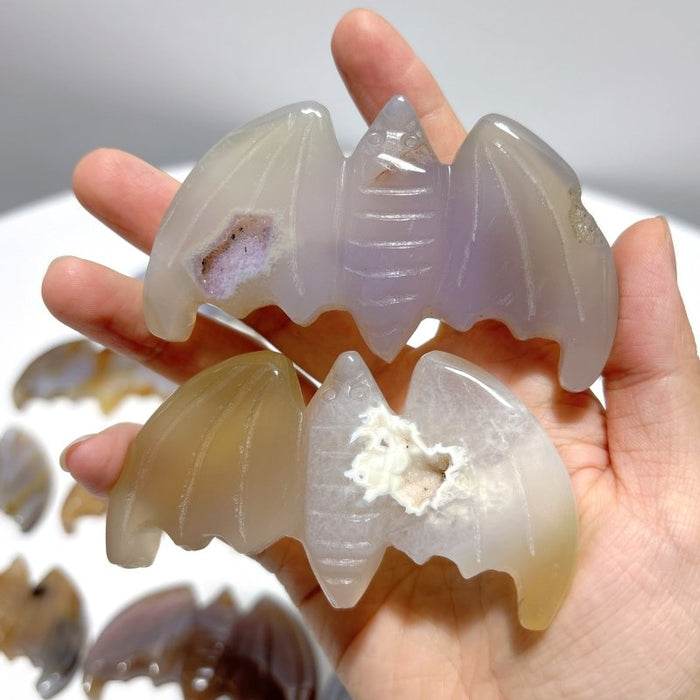 20 Pieces Agate Bat Carving Animal