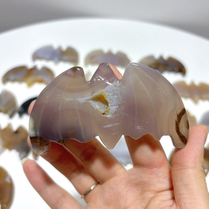 20 Pieces Agate Bat Carving Animal