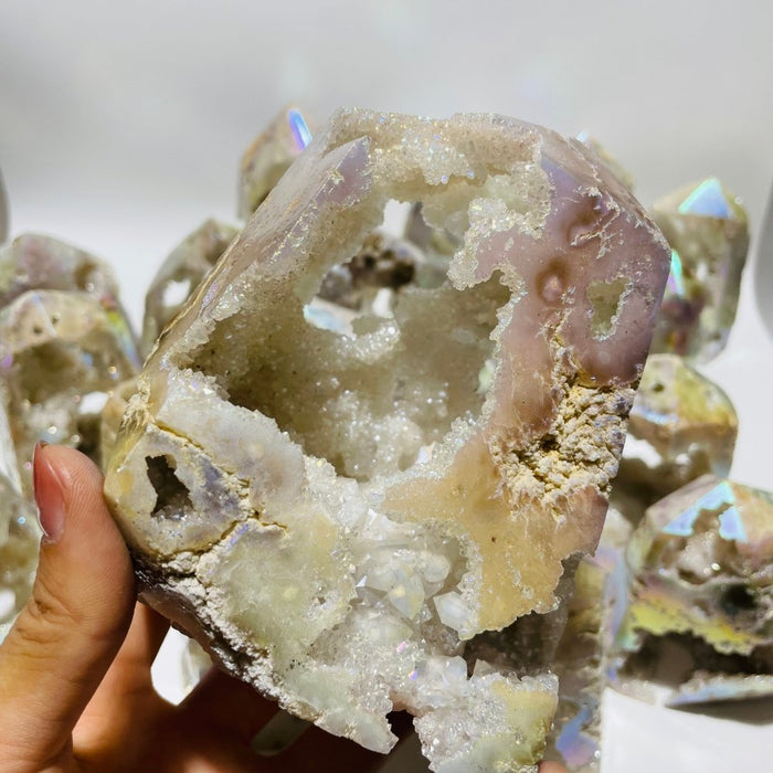 20 Pieces Aura Geode Quartz Druzy Crystal Tower Points