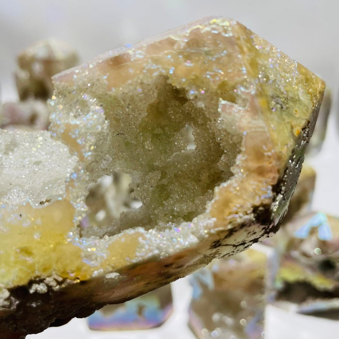 20 Pieces Aura Geode Quartz Druzy Crystal Tower Points