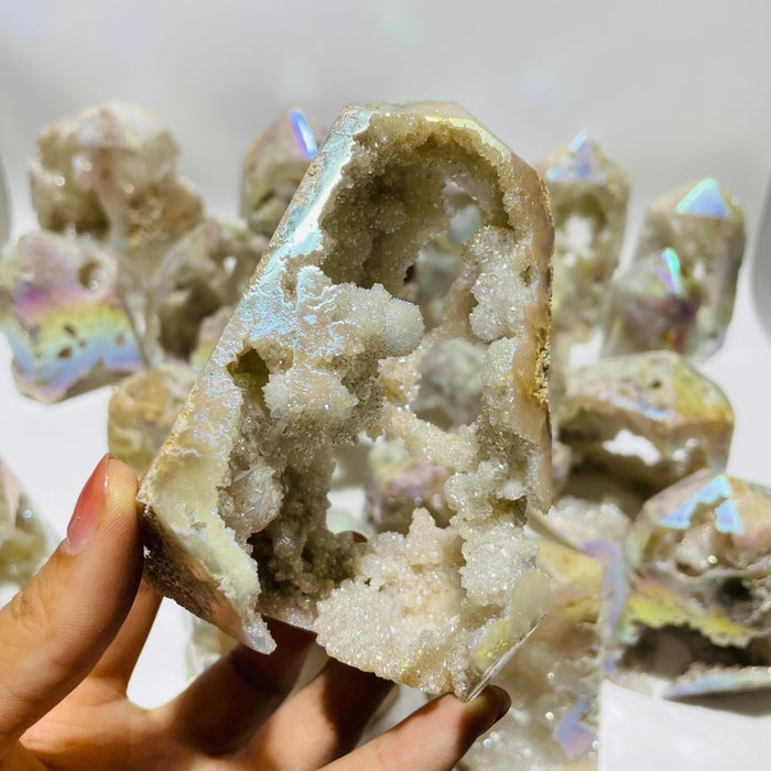 20 Pieces Aura Geode Quartz Druzy Crystal Tower Points
