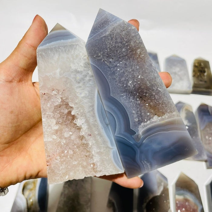 21 Pieces Beautiful Large Agate Geode Druzy Four-Sided Points