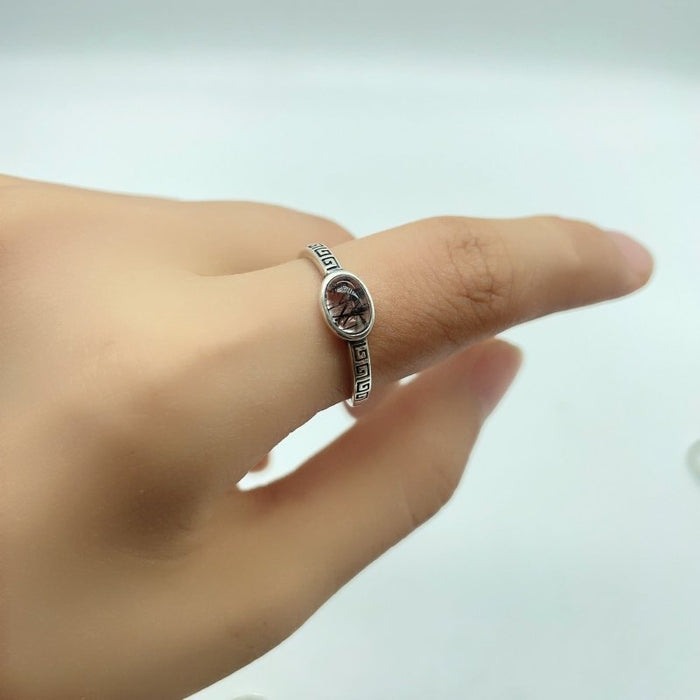 20 Pieces Beautiful Black Rutile Quartz Different Styles Sterling Silver Ring