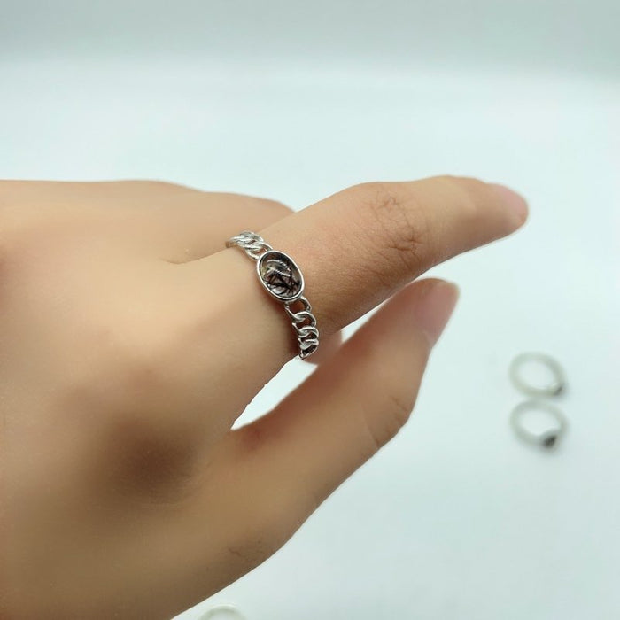 20 Pieces Beautiful Black Rutile Quartz Different Styles Sterling Silver Ring