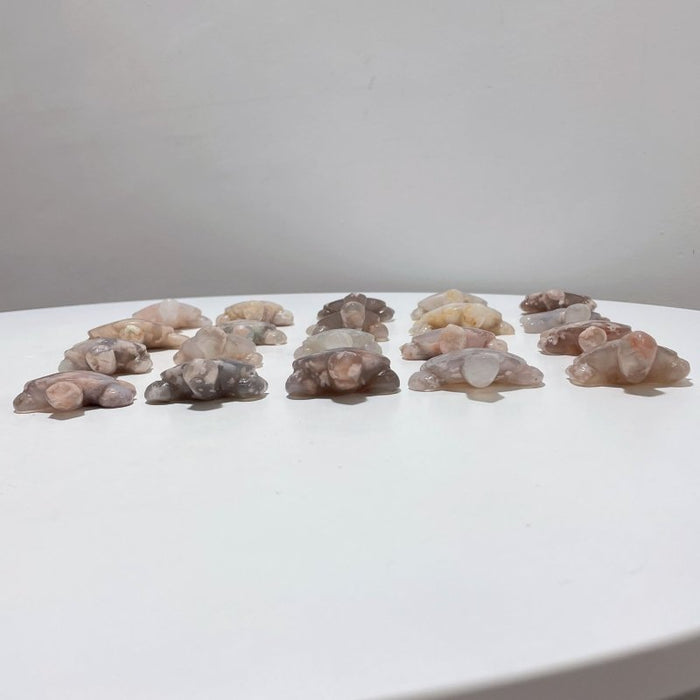 20 Pieces Beautiful Sakura Flower Agate Sea Turtle Carving