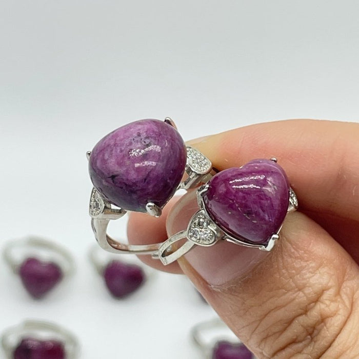 20 Pieces High Quality Ruby Zoisite Heart Shape Ring
